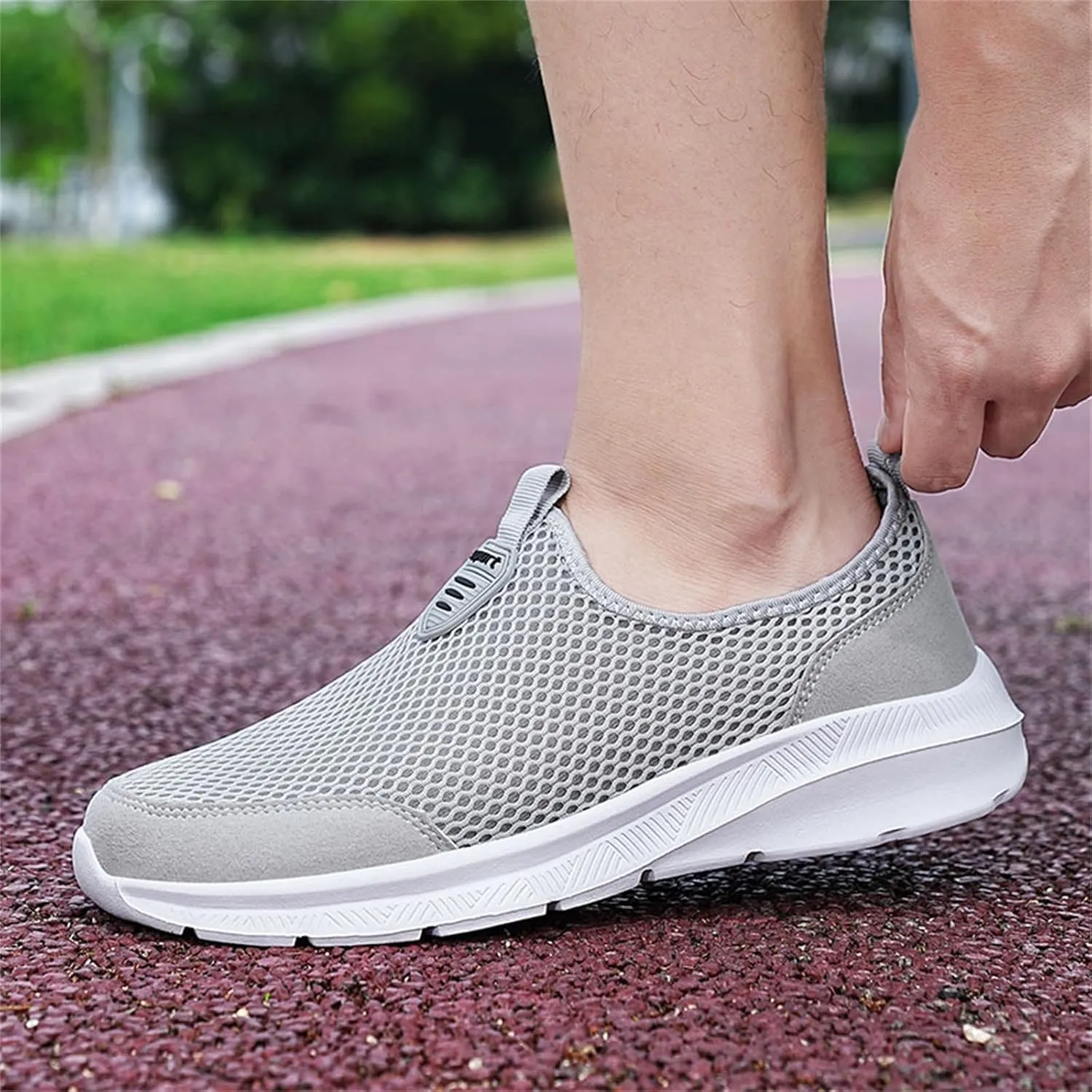 Mens Slip On Walking Shoes Non Slip Running Shoes Breathable Workout Shoes Lightweight Gym Sneakers
