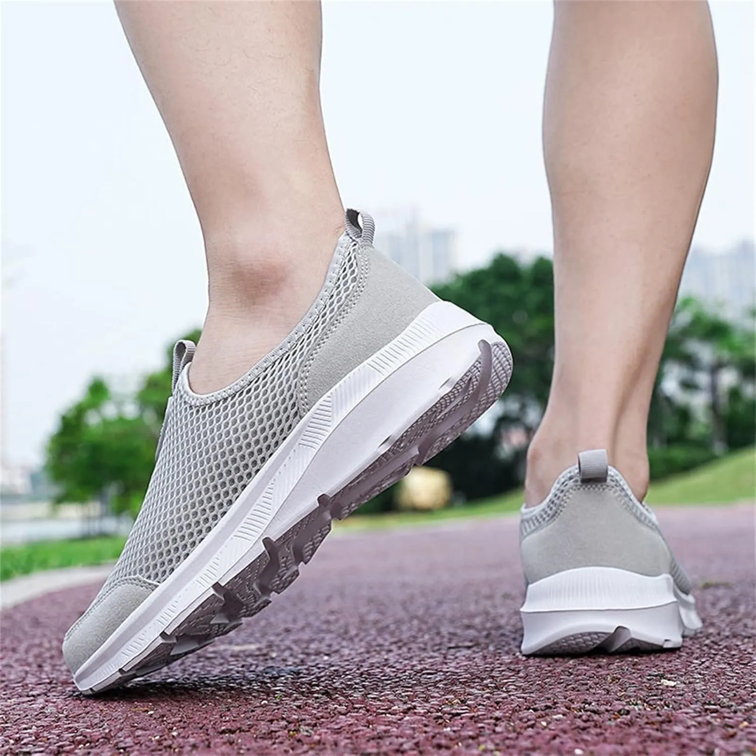 Mens Slip On Walking Shoes Non Slip Running Shoes Breathable Workout Shoes Lightweight Gym Sneakers