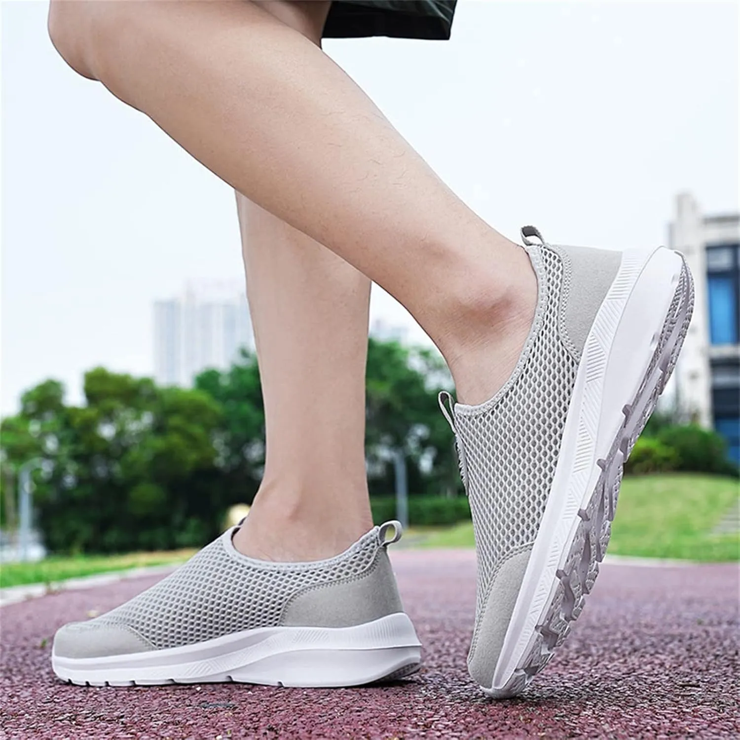 Mens Slip On Walking Shoes Non Slip Running Shoes Breathable Workout Shoes Lightweight Gym Sneakers