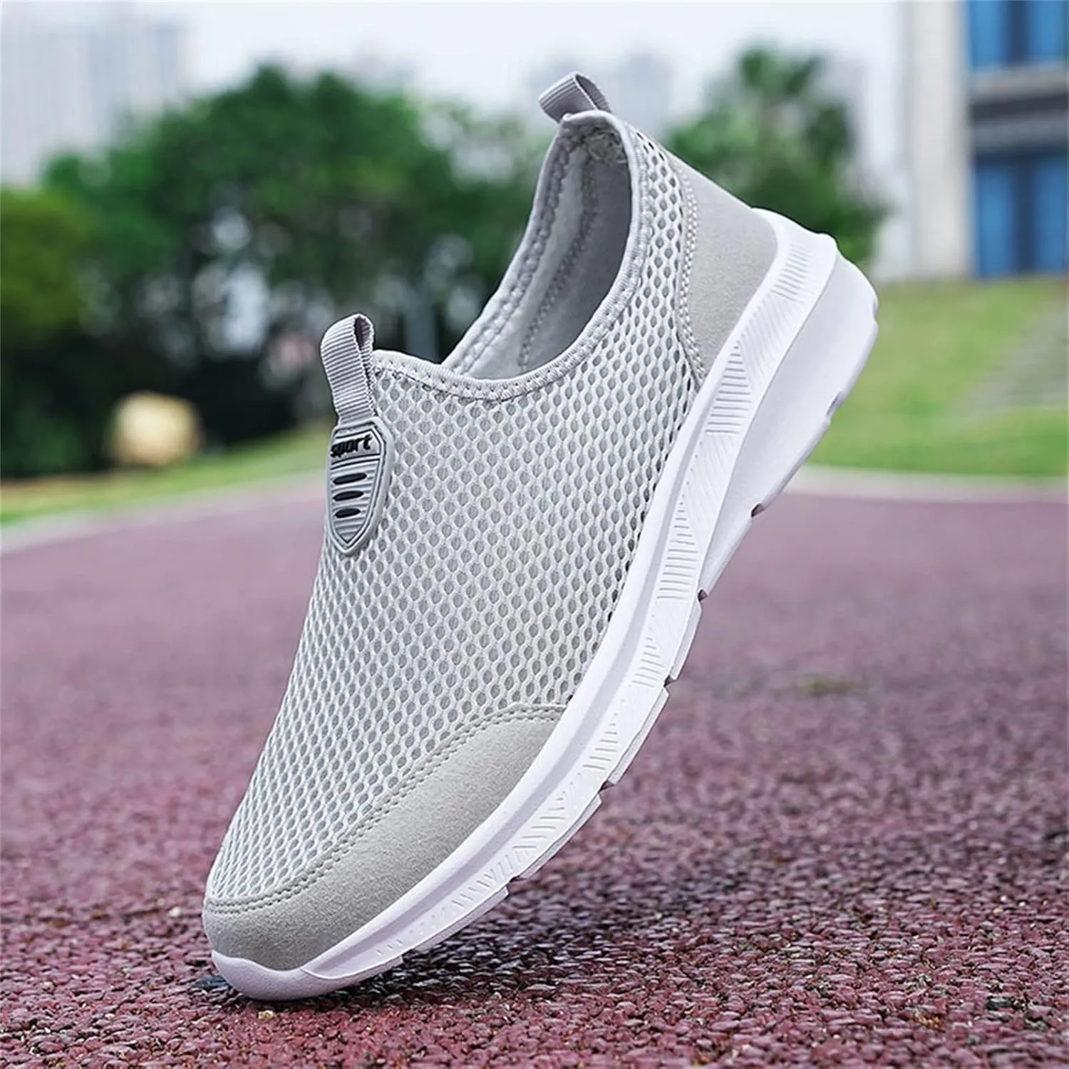 Mens Slip On Walking Shoes Non Slip Running Shoes Breathable Workout Shoes Lightweight Gym Sneakers