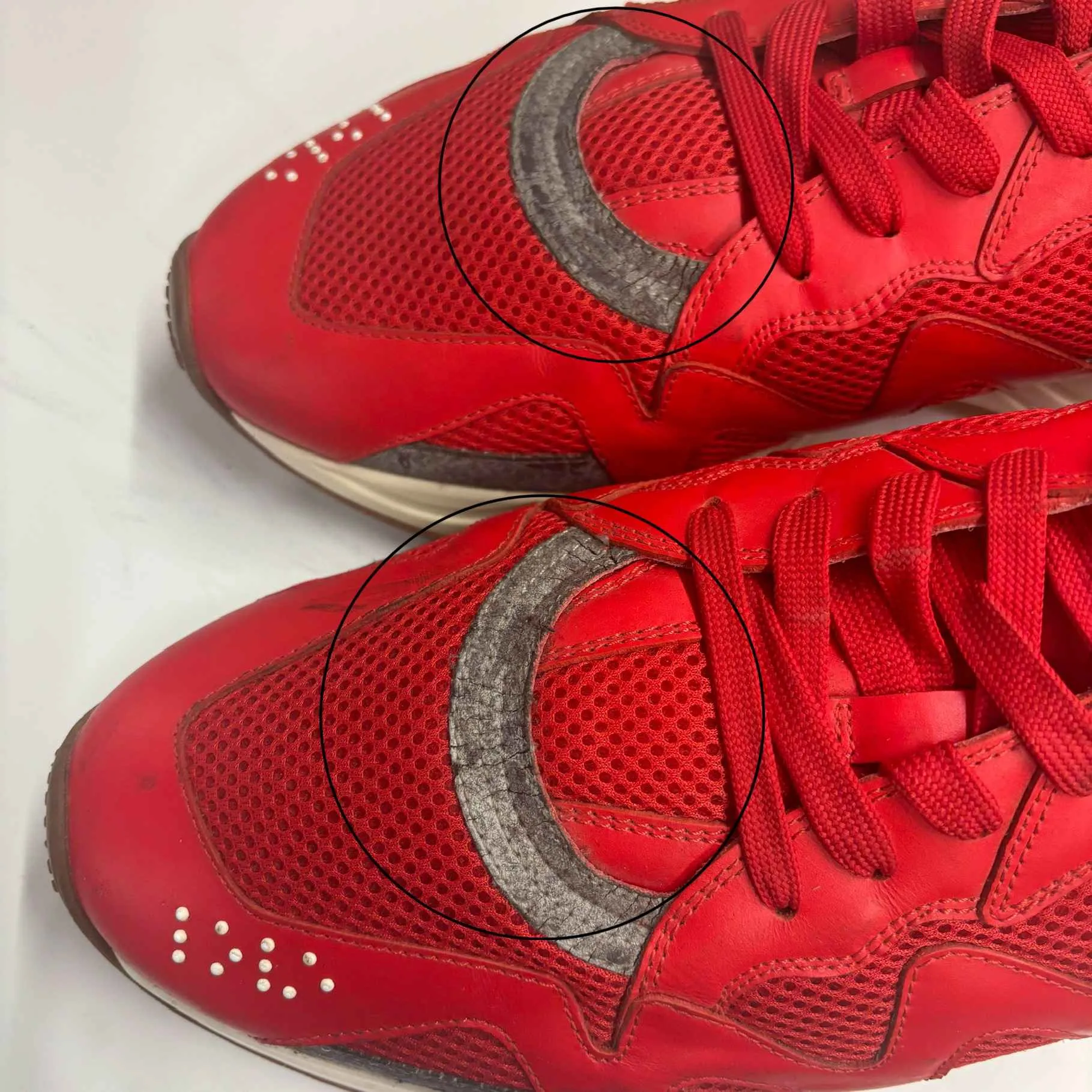 Men's Squalo Low Trainers Red Size EU 44 / UK 10