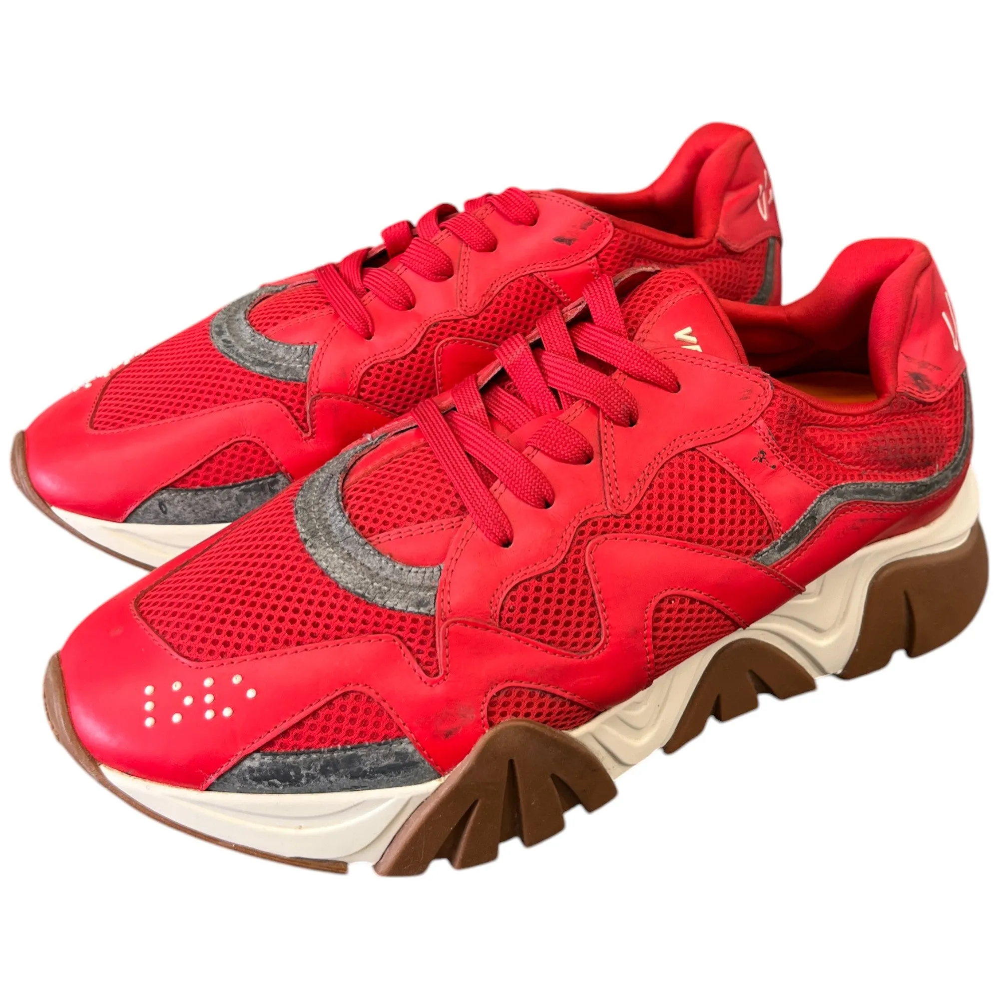 Men's Squalo Low Trainers Red Size EU 44 / UK 10