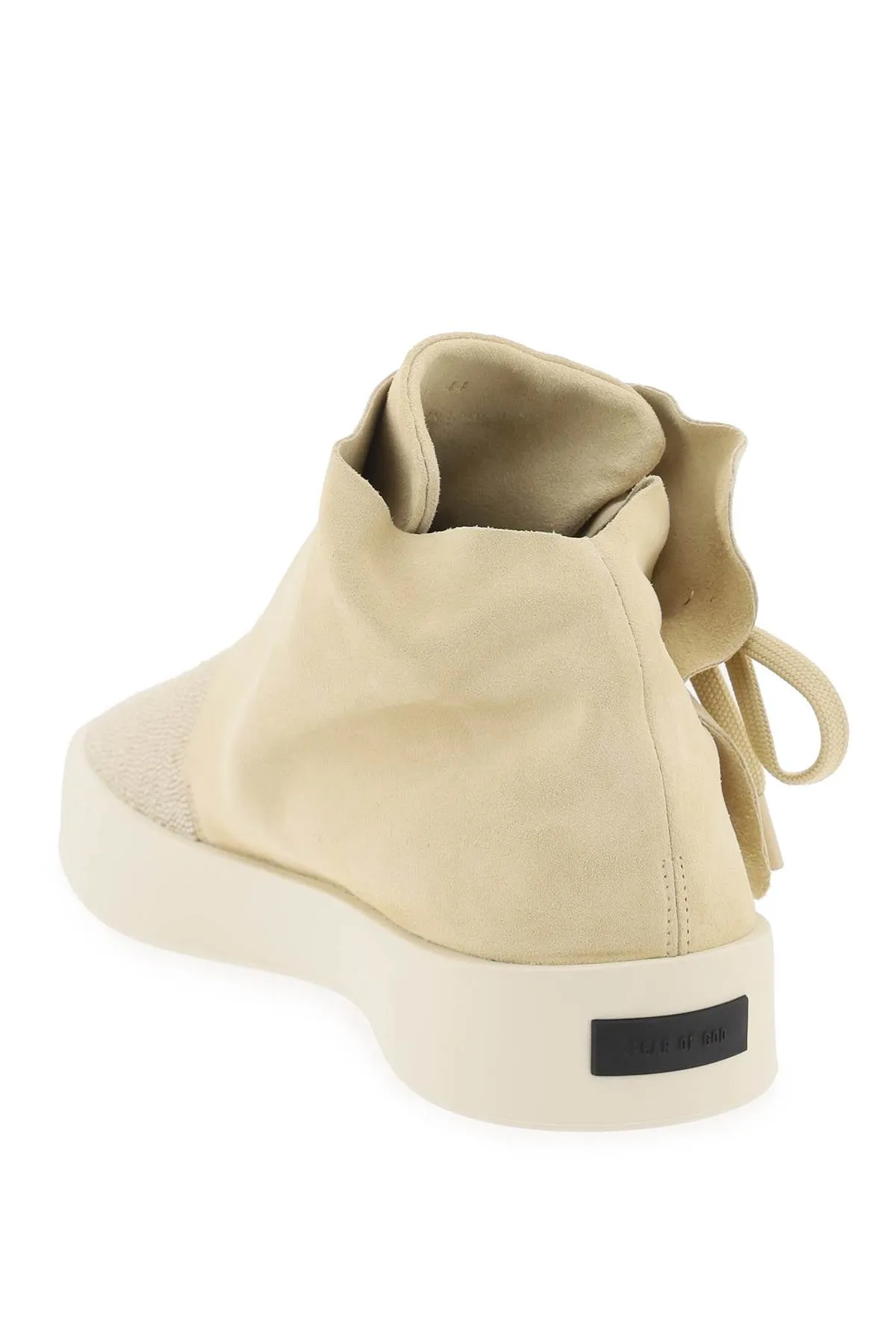 mid-top suede and bead sneakers. FG881 147HSU NATURAL