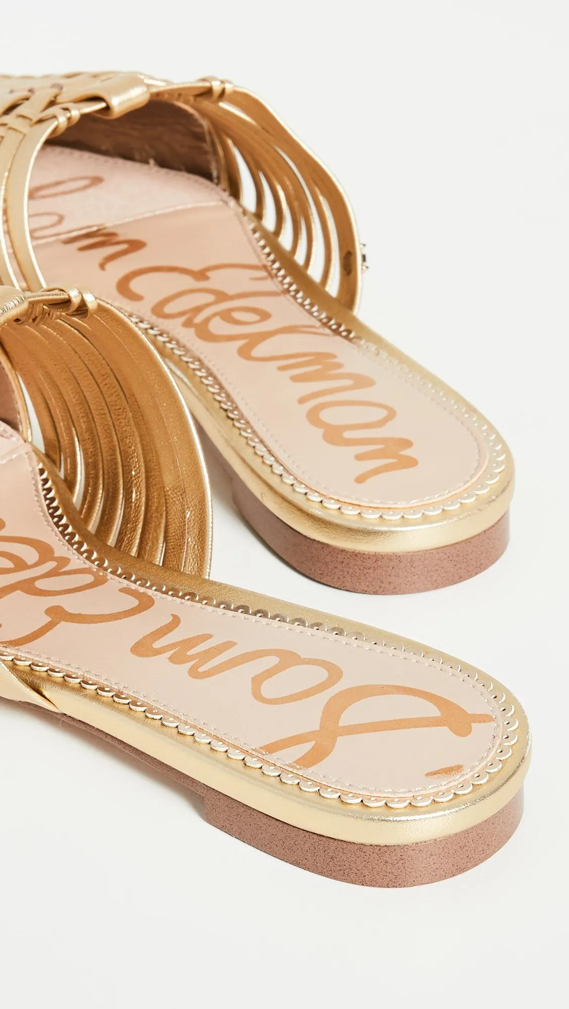 Sam Edelman SHAI Dark Gold Metallic Leather Pointed Toe Slip-On Mules Slide