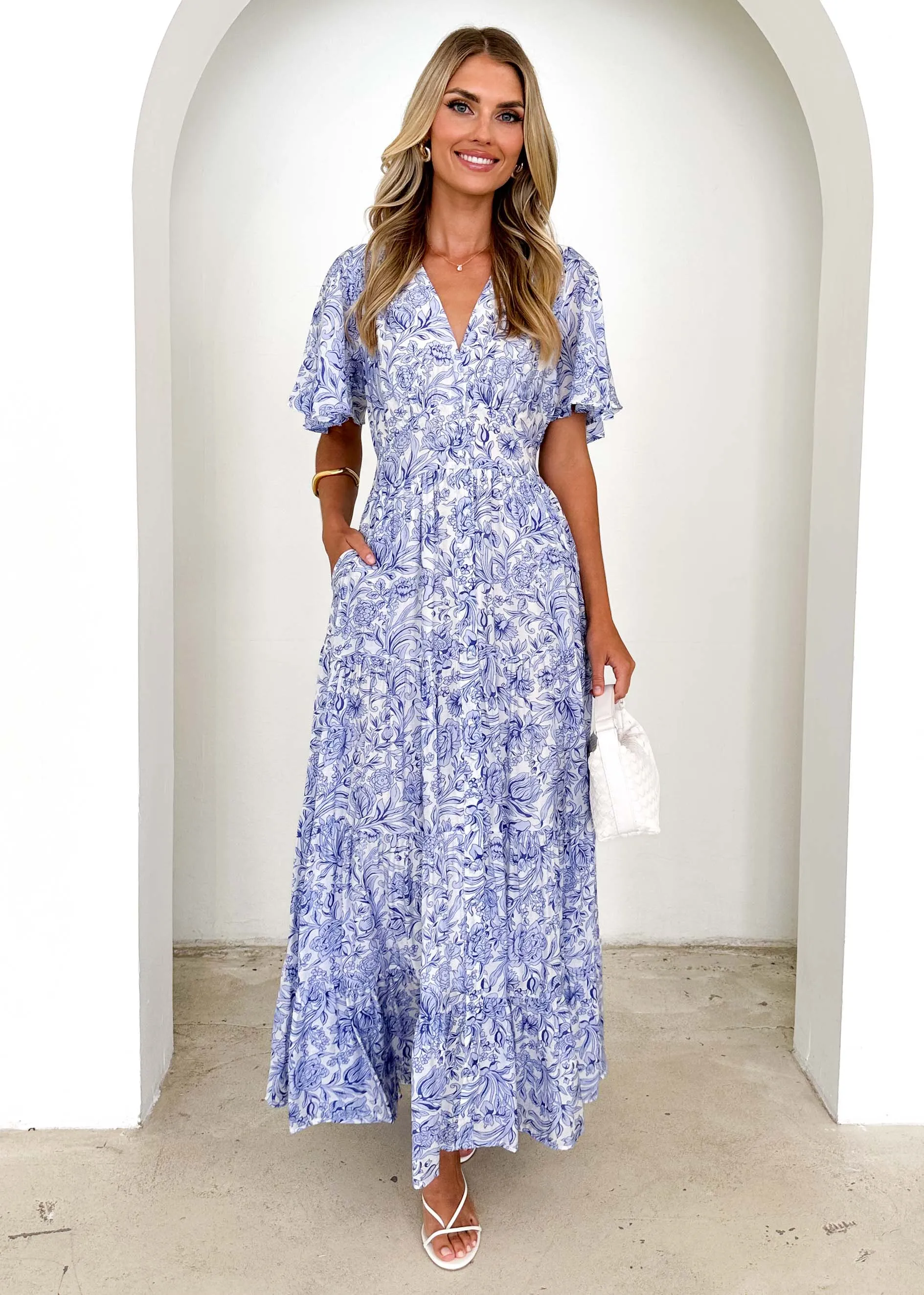 Samariah Maxi Dress - Blue Floral