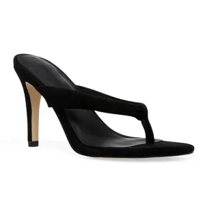 Sexy Suede Thong High Heel Mule Sandals