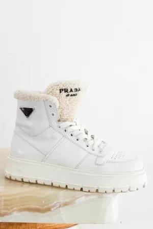 Shearling high top trainer boots RRP £700
