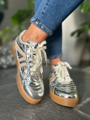 Silver Metallic Trainers