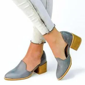 Simple Block Mid-heel Women's Pump Shoes