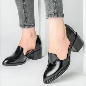 Simple Block Mid-heel Women's Pump Shoes