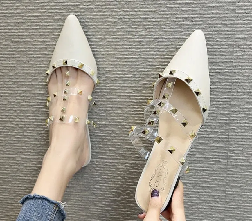 Simple Chic Studded Mules Shoes