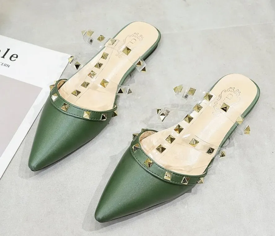 Simple Chic Studded Mules Shoes
