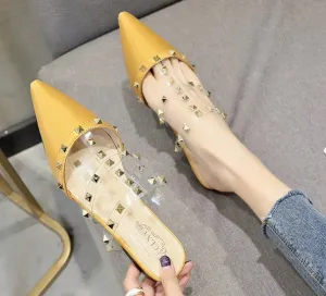 Simple Chic Studded Mules Shoes