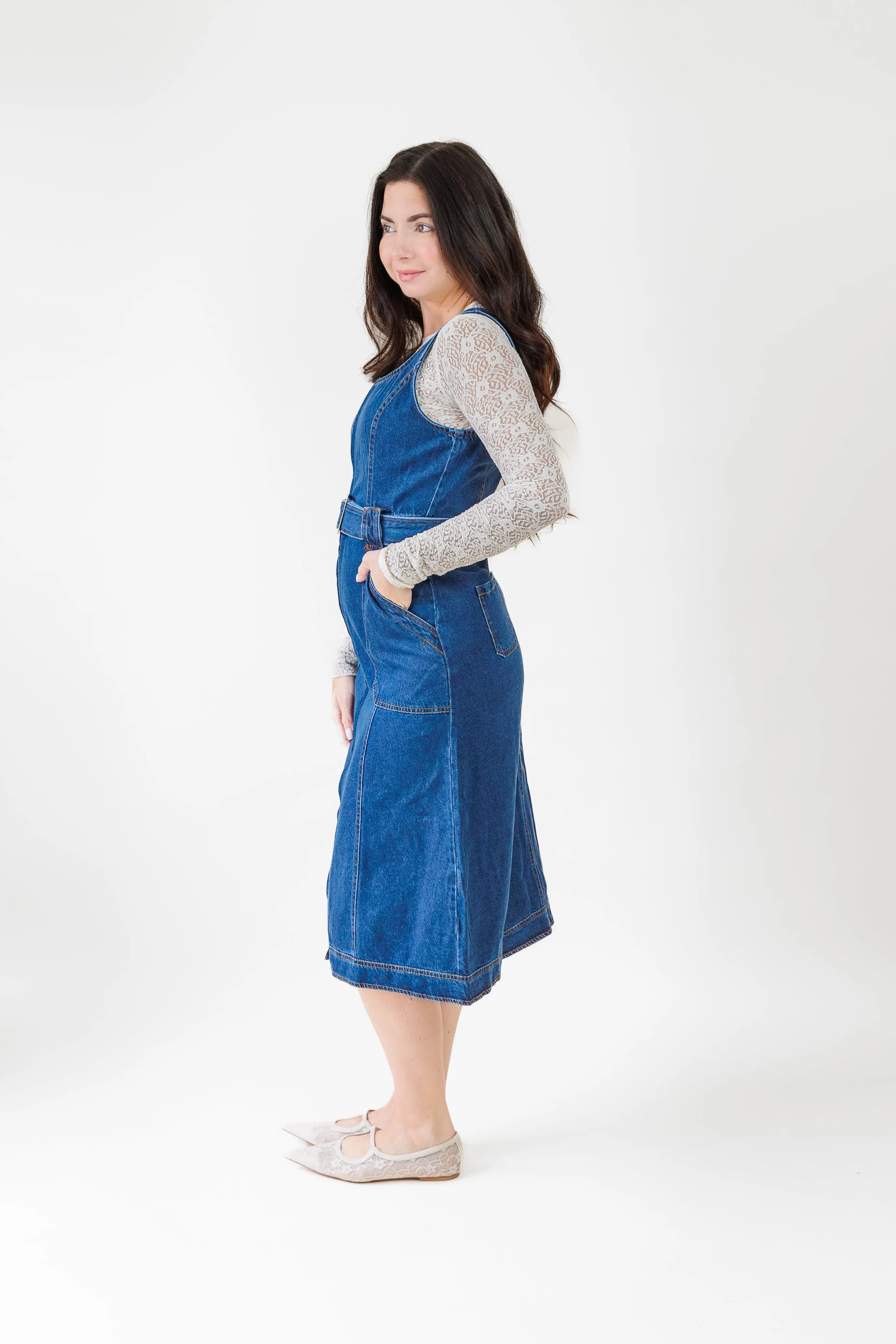 STEVIE MIDI DENIM DRESS