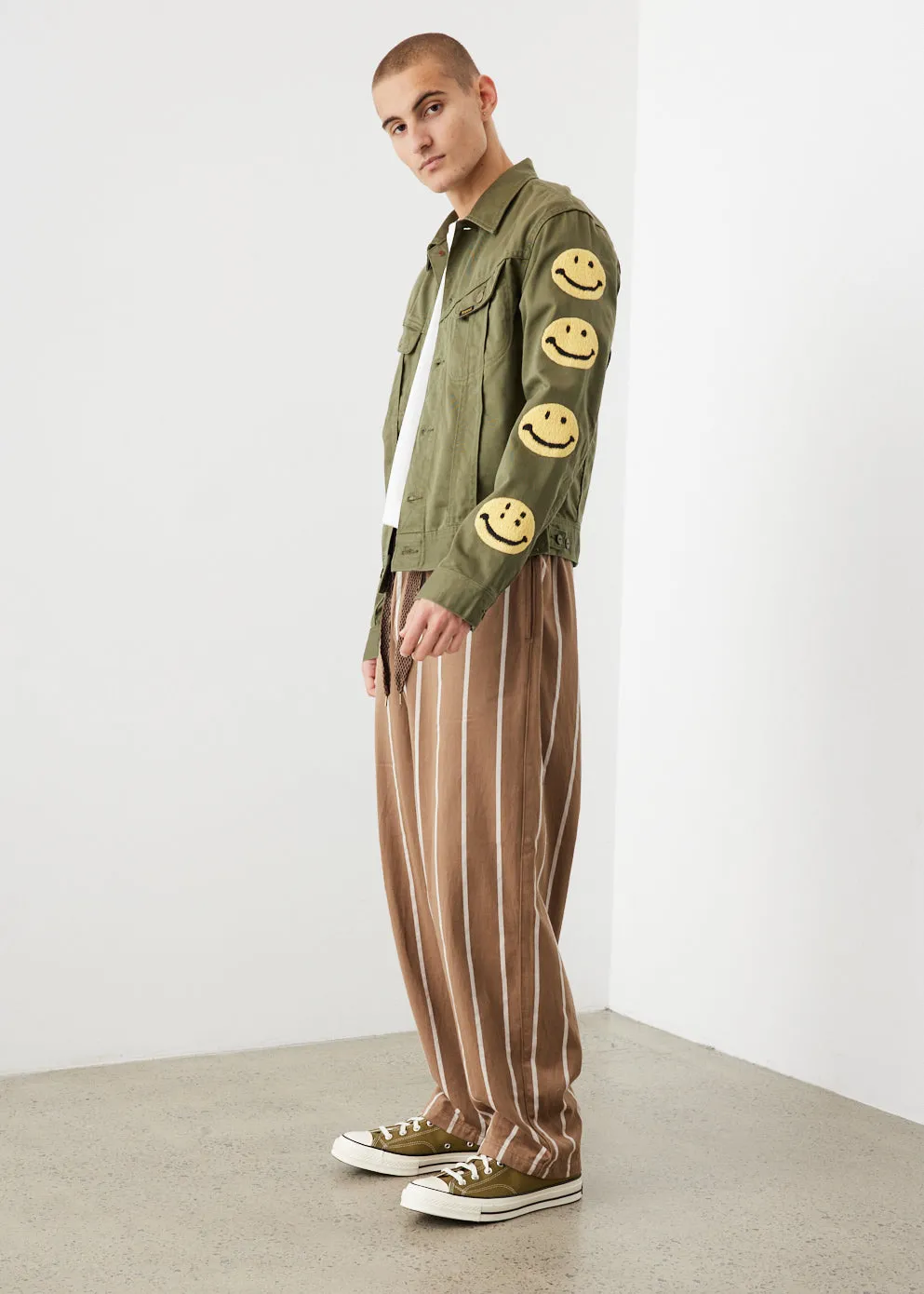 Stripe Easy Pant Brown