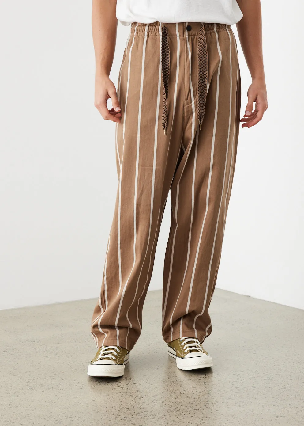 Stripe Easy Pant Brown