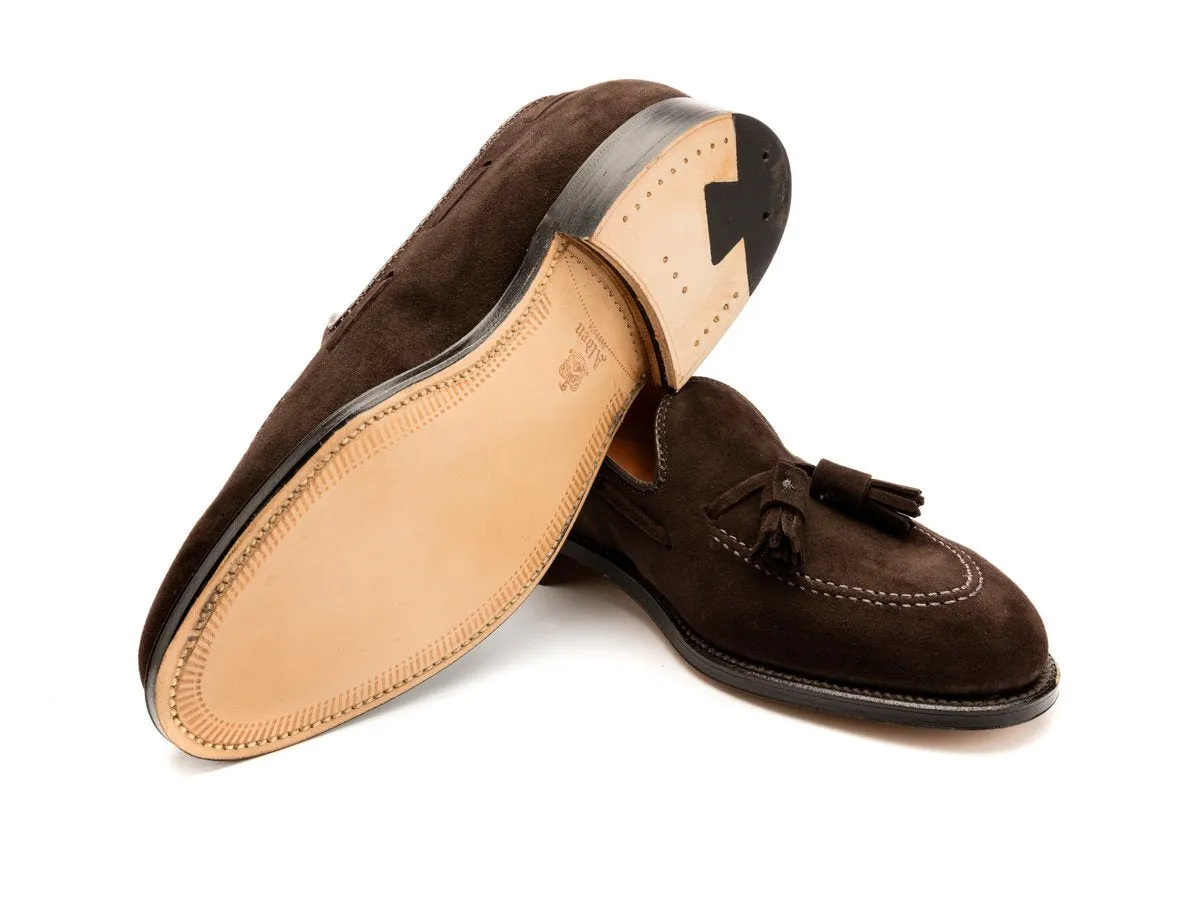 Tassel Moccasin Mocha Kid Suede E-width