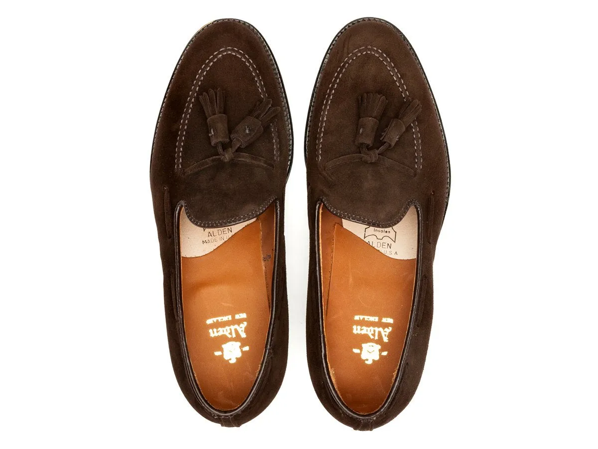 Tassel Moccasin Mocha Kid Suede E-width