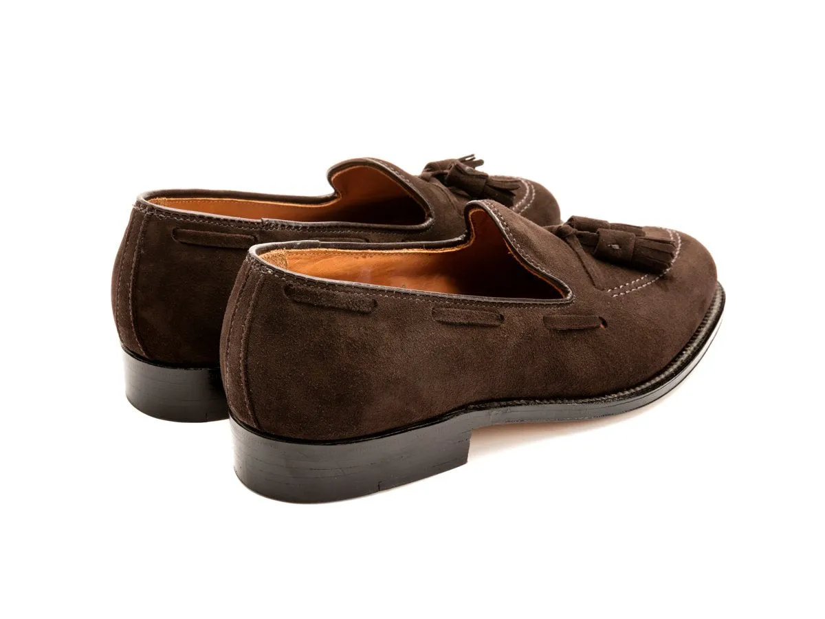 Tassel Moccasin Mocha Kid Suede E-width