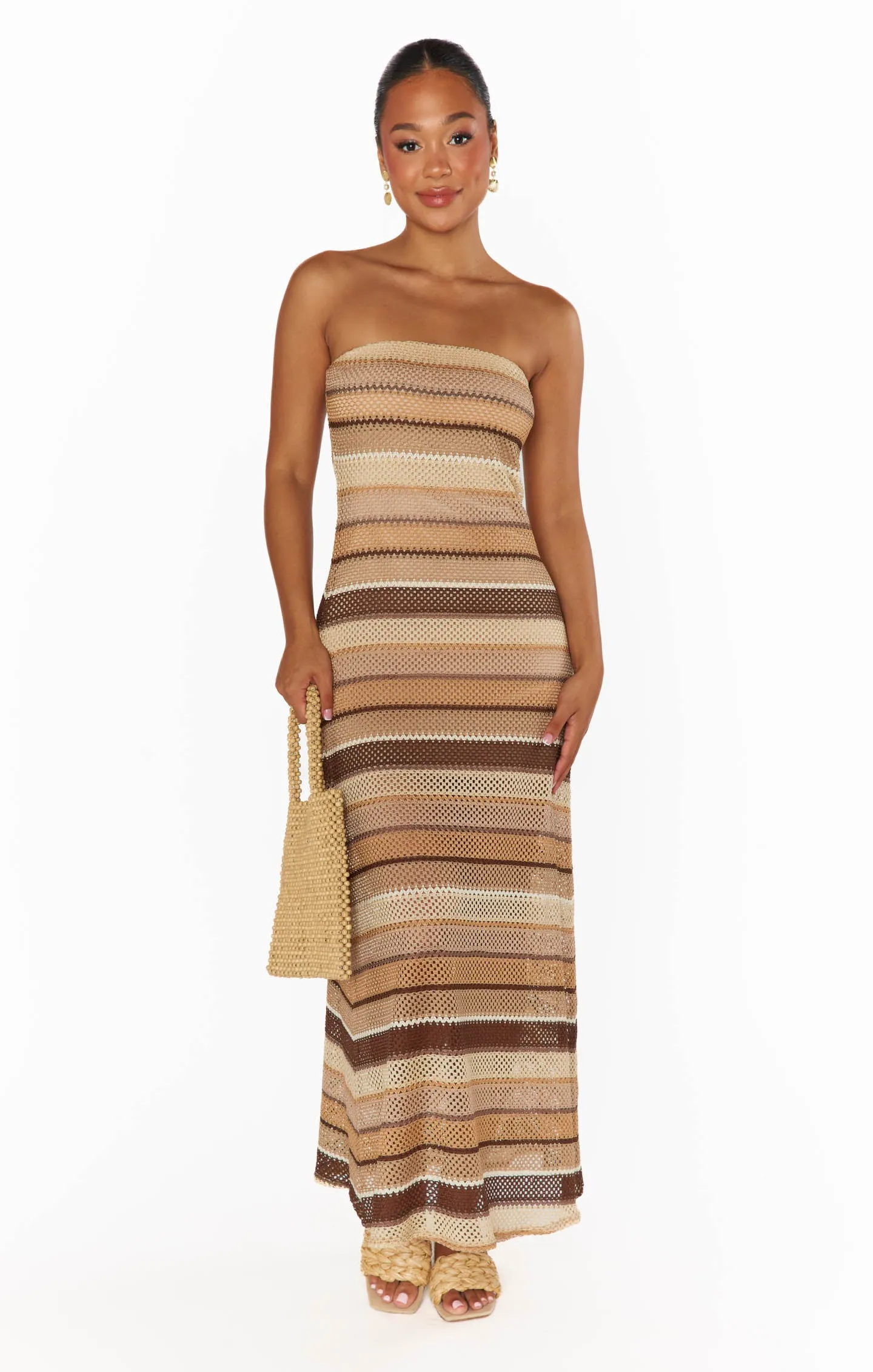 Taylor Tube Dress ~ Neutral Crochet