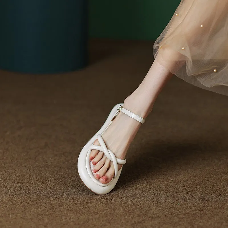 Wholesale PU Simple Cross Sandals