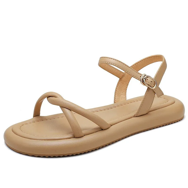 Wholesale PU Simple Cross Sandals