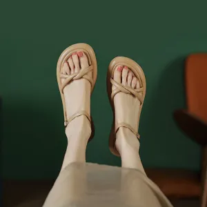 Wholesale PU Simple Cross Sandals