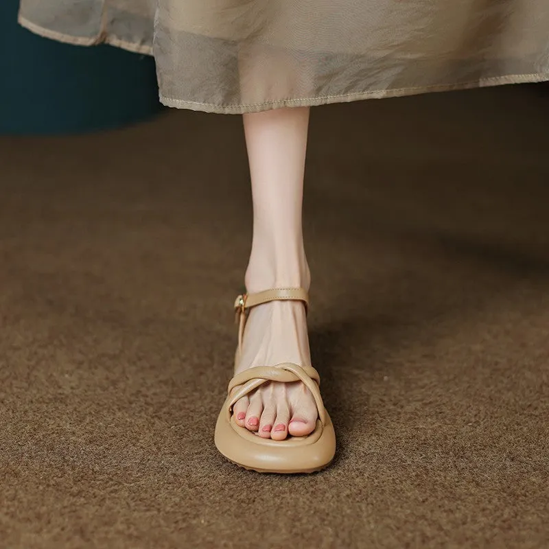 Wholesale PU Simple Cross Sandals