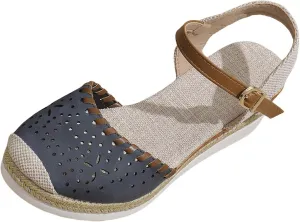 Womens Platform Sandals Elastic Ankle Strap Open Toe Flower Shoes Sandals for Women Wedges Open Toe Beach Sandals